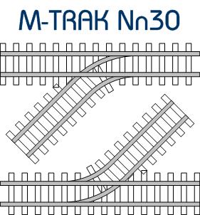 MTRAK 45 Degree Turnout Nn30 Track