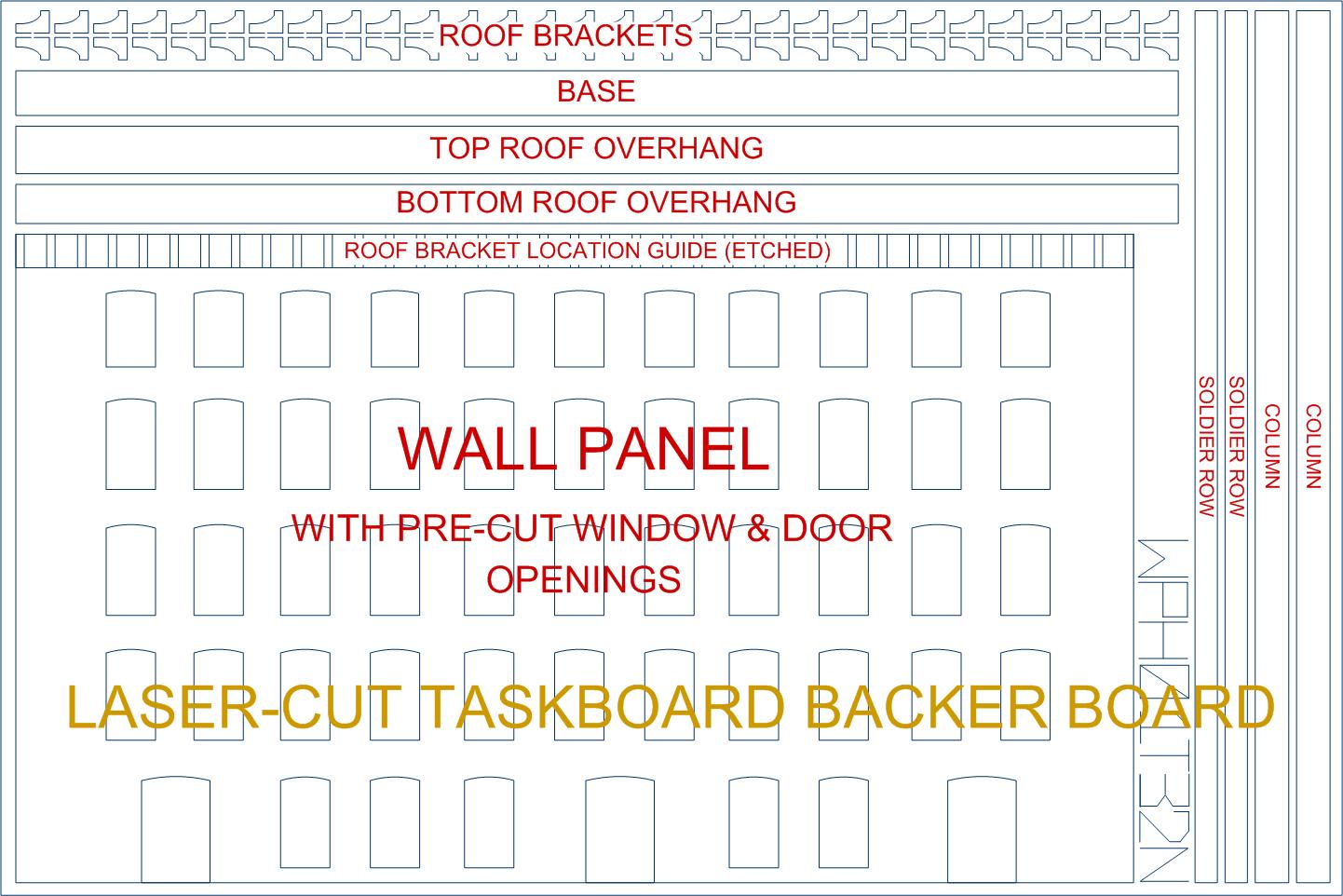 Wall Panel System Add-On - HO Window, Door & Cornice Sheet Layout