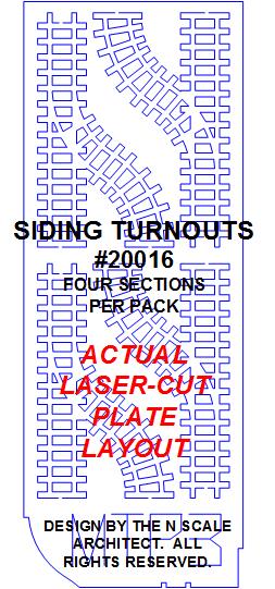 MTRAK Siding Turnout Nn30 Track - Laser-Cut Plate