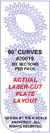 MTRAK 90 Degree Curve Nn30 Track - Laser-Cut Plate