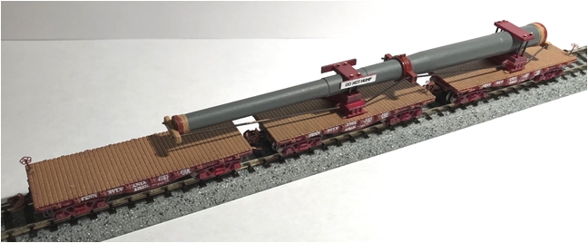 Pennsylvania Railroad (PRR) F22 Flatcar w/Naval Gun Load