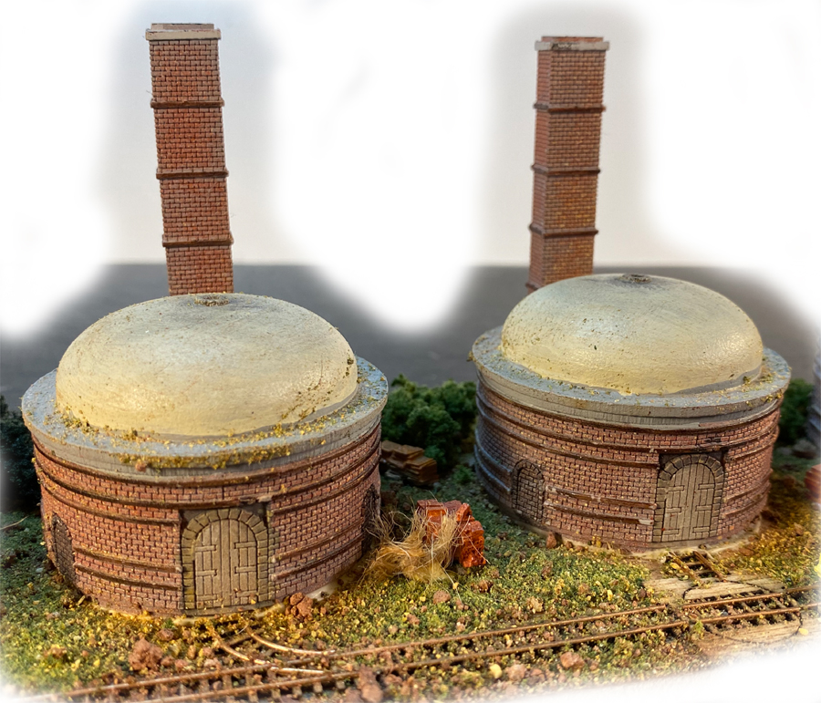 Beehive Kilns & Chimneys - Front View