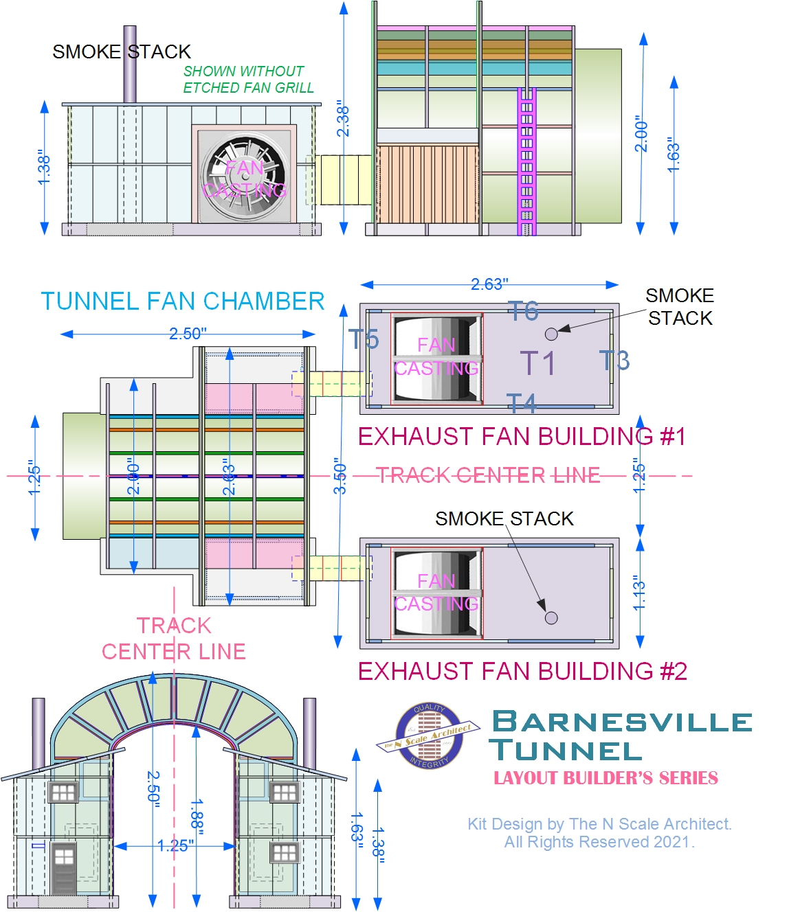 Barnesville Tunnel N-Scale Kit - Detailed Dimensions