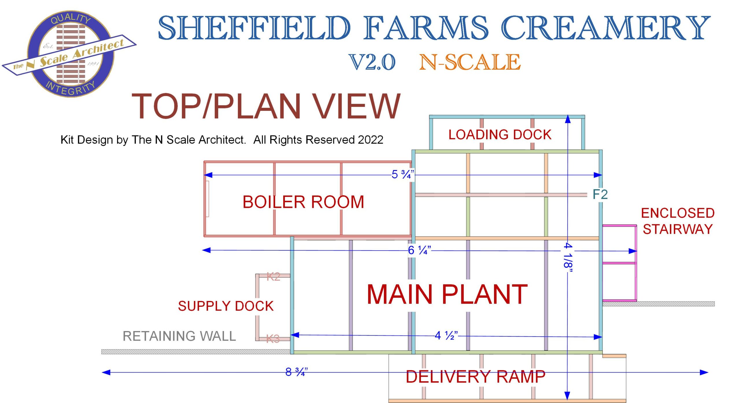 Sheffield Farms Creamery N v2.0 - Plan View w/Dimensions